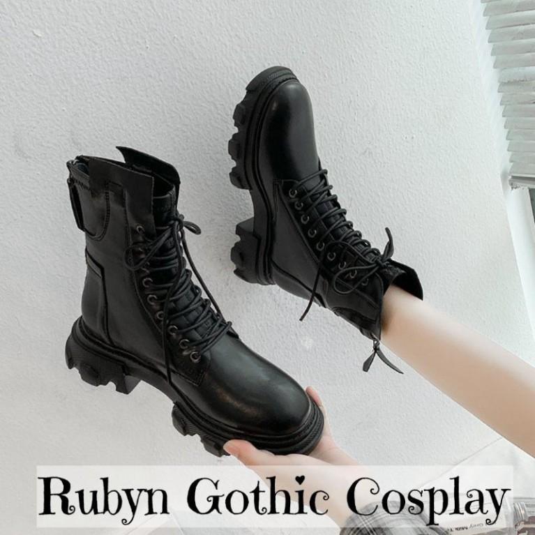 Giày Boots chiến binh khoá kéo cool ngầu độc lạ mới ( dây kéo phía sau )