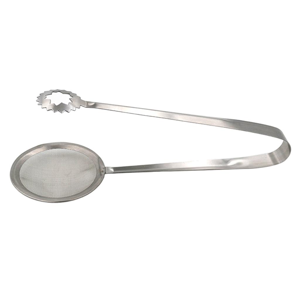 2pcs Stainless Steel Deep Frying Tongs with Strainer Fry Kitchen Utensil