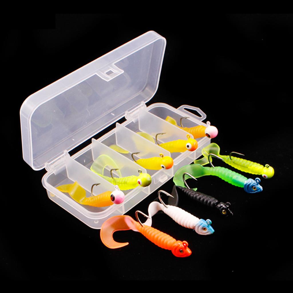 10x Worm Shaped Baits Soft Bait Fishing Lures Replacement Fishing Gears