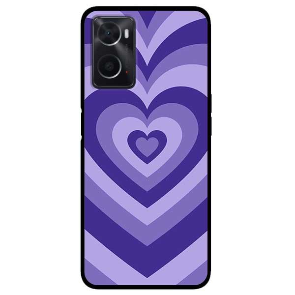 Ốp lưng dành cho Oppo A16K / A36 / A76 - Tim Cầu Vồng Tím