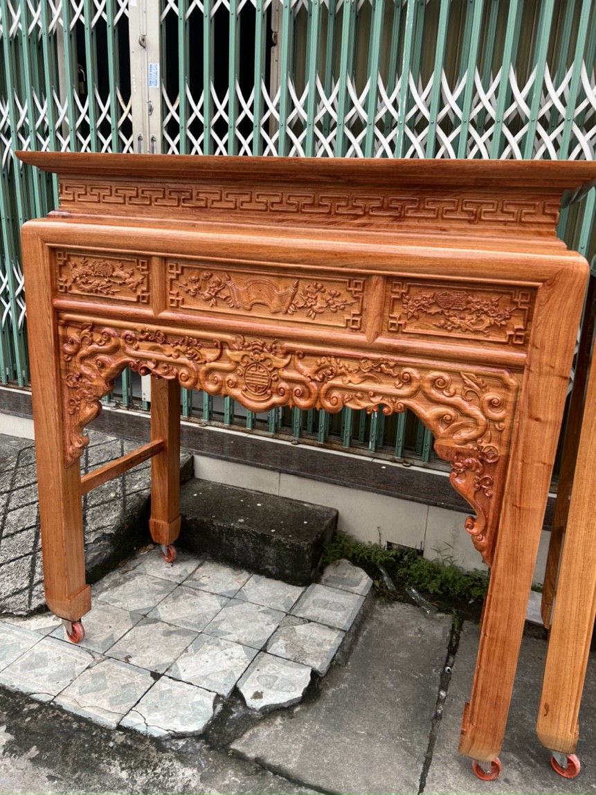 Bàn gia tiên -Bàn thờ phật,bàn thờ bàn cúng gỗ hương đá 1 tầng ngang 1M75