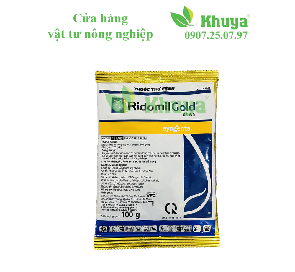 Thuốc trừ bệnh Ridomil Gold 68WG 100gr hàng hiệu Syngenta