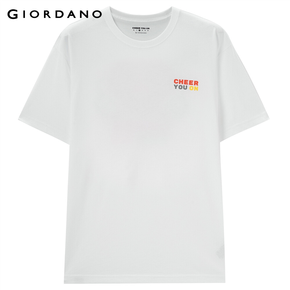 Áo Thun Ngắn Tay Nam In Hình &quot;Cheer You On&quot; Giordano Printed Tee 01090243