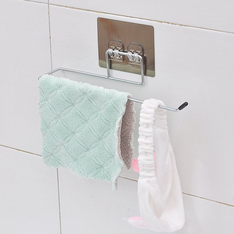 Móc Treo Cuộn Giấy Vệ Sinh, Khăn Lau Nhà Bếp Bằng Inox Dán Tường