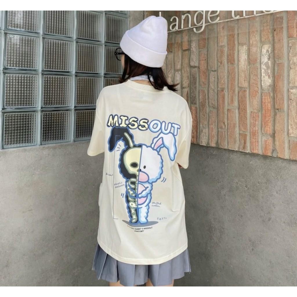 Áo Thun Local Brand Missout Thỏ Nam Nữ Tay Lỡ Oversize Unisex Full Mạc
