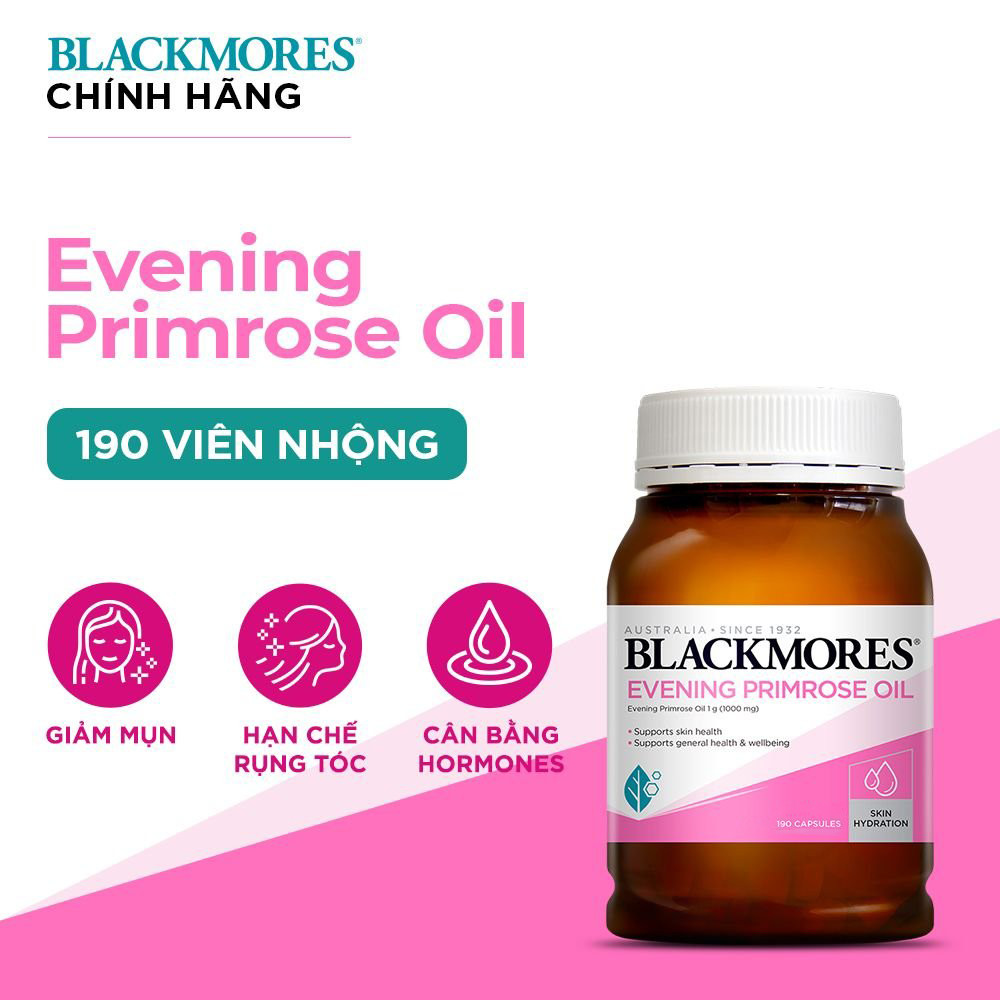 Viên Tinh Dầu Hoa Anh Thảo Hỗ Trợ Đẹp Da, Cân Bằng Nội Tiết Tố Blackmores Evening Primrose Oil Lọ 190 Viên