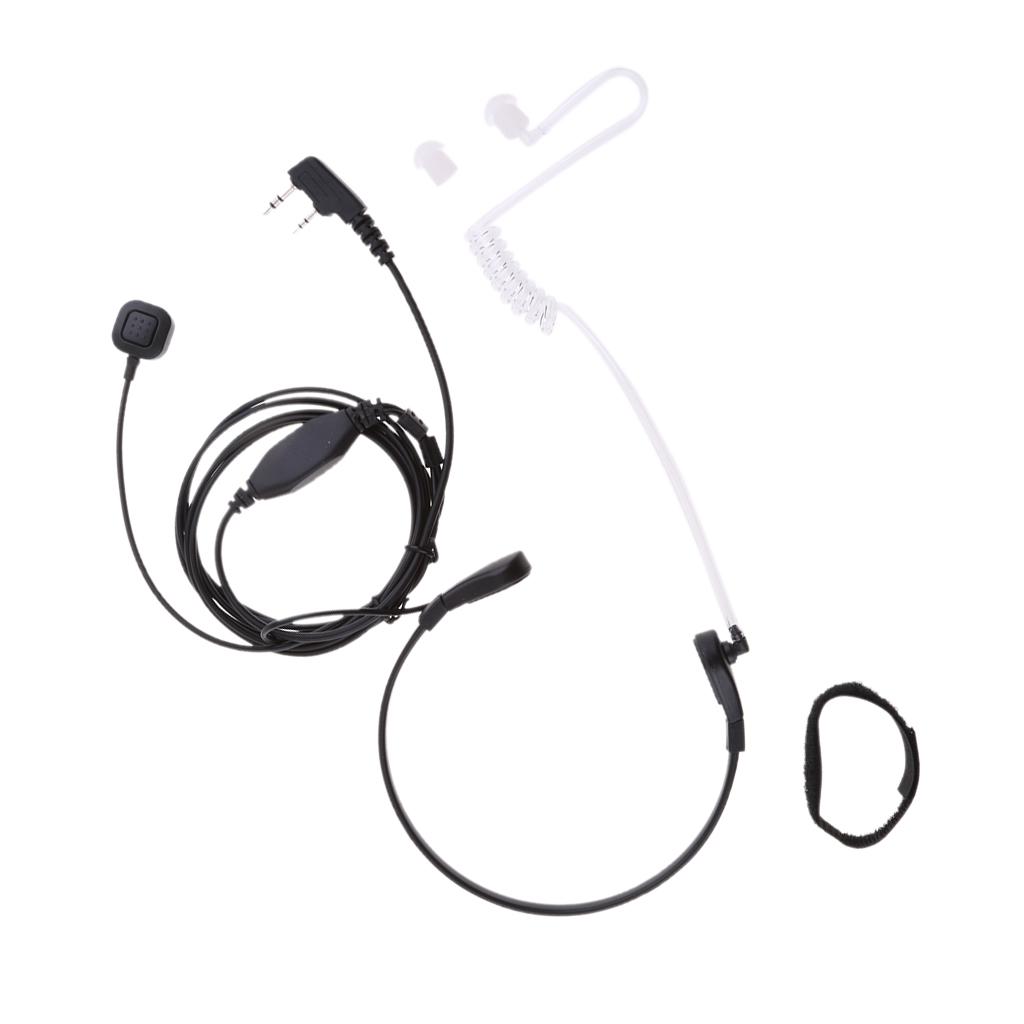 Flexible Throat Mic Microphone Covert Acoustic Tube Earpiece Headset With Finger PTT for Two Way Radio Walkie Talkie 2pin