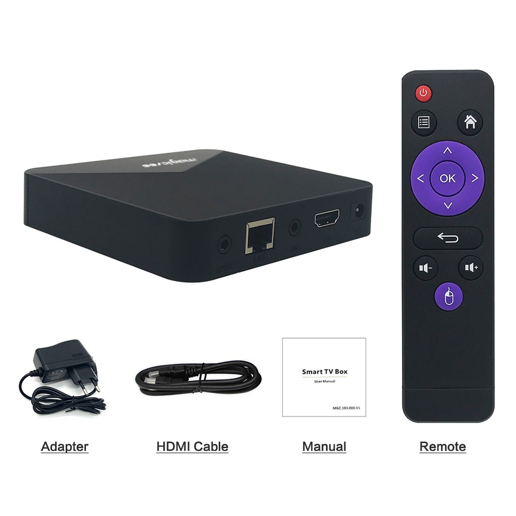 Android Tivi Box Magicsee N5 - Bản Dual Wifi - Chip S905X - Ram 2GB - Rom 16GB - Rom ATV - Hãng Chính Hãng