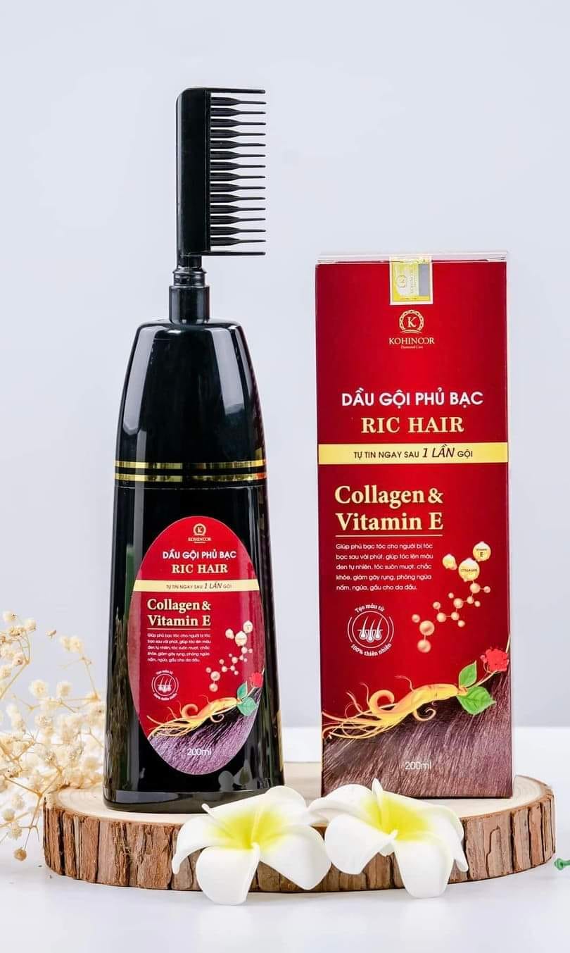 Dầu gội phủ bạc Colagen Vitamin E Ric Hair Kohinor