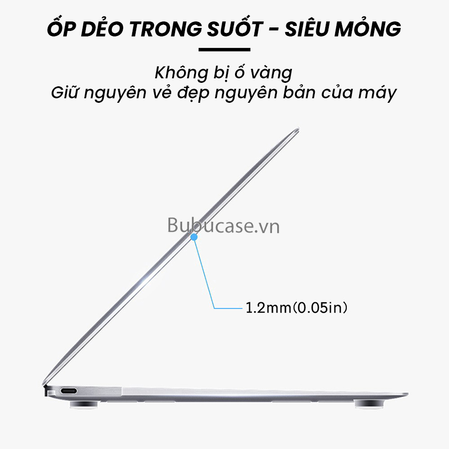 Ốp Cho Macbook - Case Macbook Trong Suốt Nhựa Dẻo Cao Cấp - Full Dòng