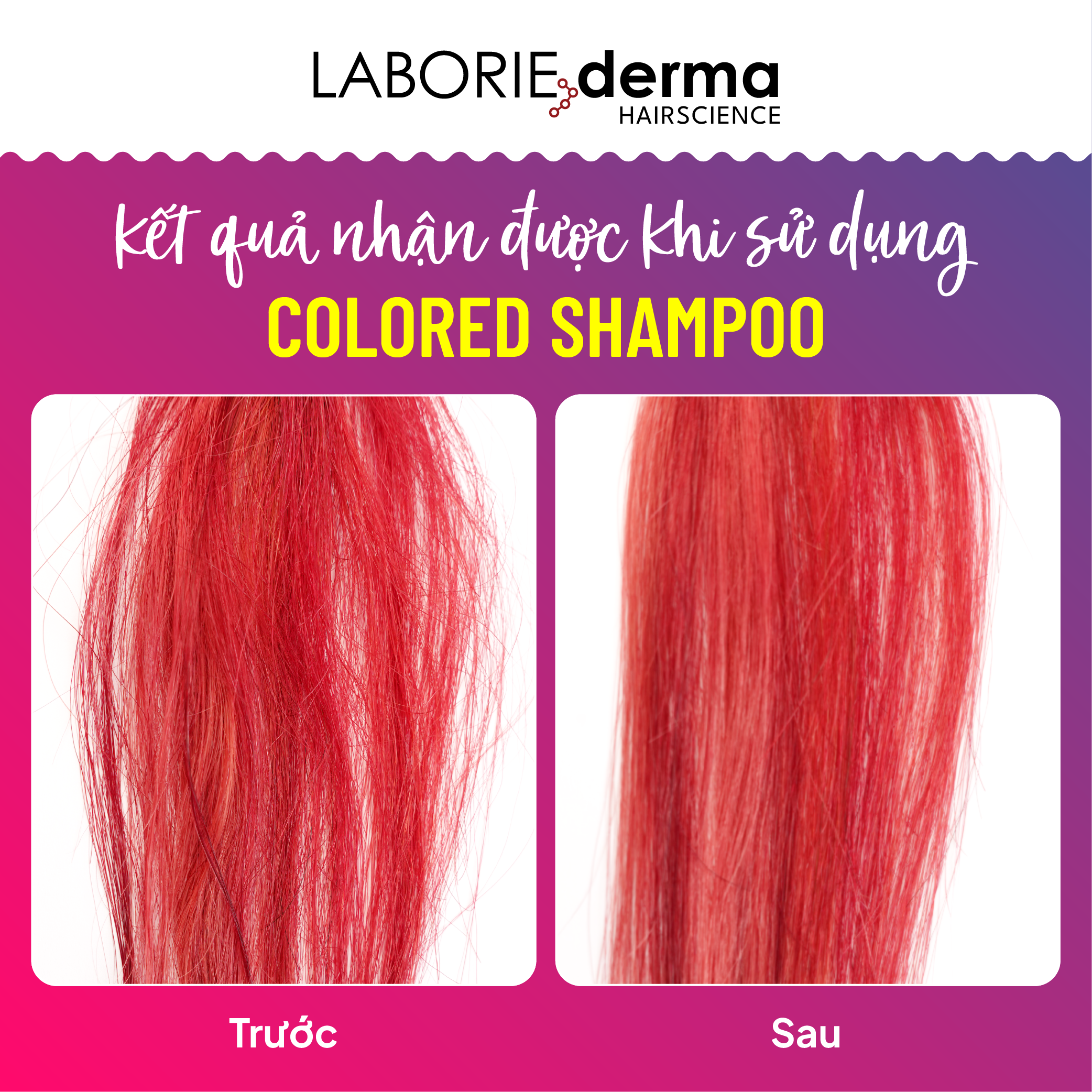 Dầu gội tím giúp làm sáng và đều màu tóc LABORIE derma Colored Shampoo - 250ml