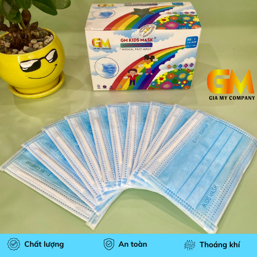 [ Combo 250 chiếc/ 5 hộp khẩu trang y tế bé, họa tiết dễ thương, bảo vệ toàn diện cho bé