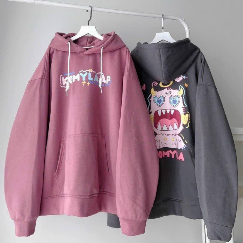 Áo hoodies form rộng tay dài Monster, Áo hoodie in KOMYLA unisex , Áo khoác hoodie form rộng KOMY