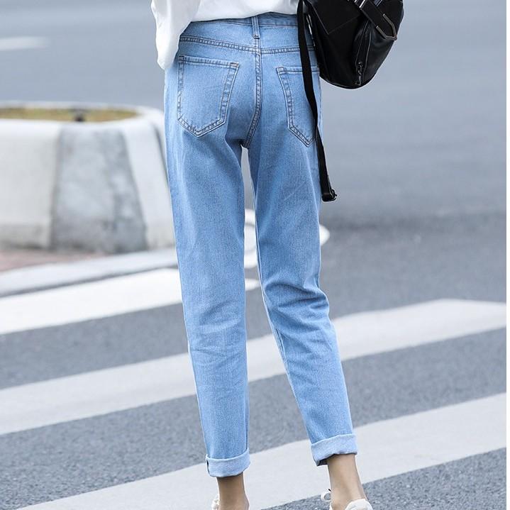 Quần Jeans Baggy UNISEX QJ001 BIGSIZE Trơn Đậm / Nhạt - Lưng Cao - tôn dáng - Không Giãn