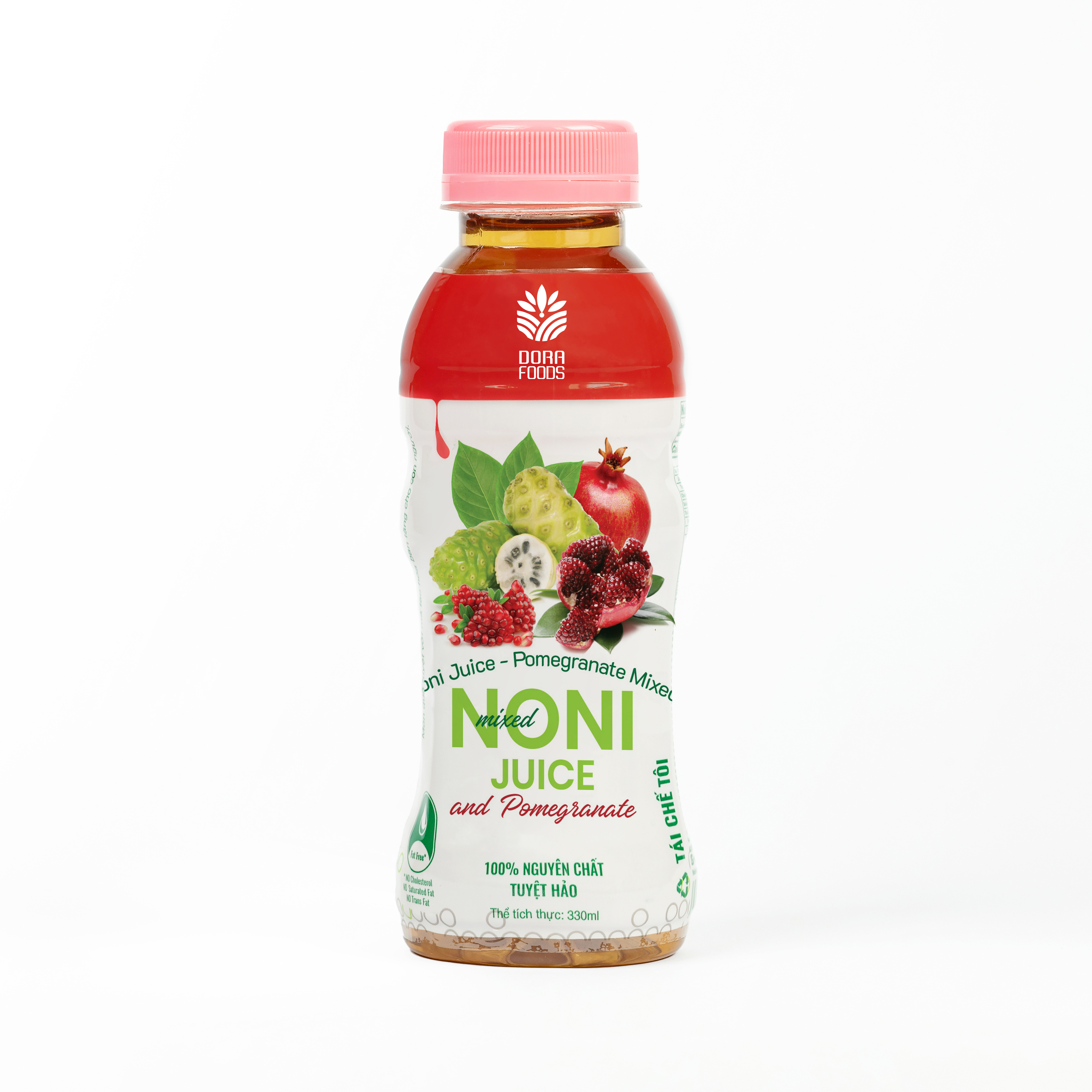 Nước ép Noni - Lựu Dorafoods, Lên men tự nhiên, Thơm ngon hảo hạng, Chai 330ml