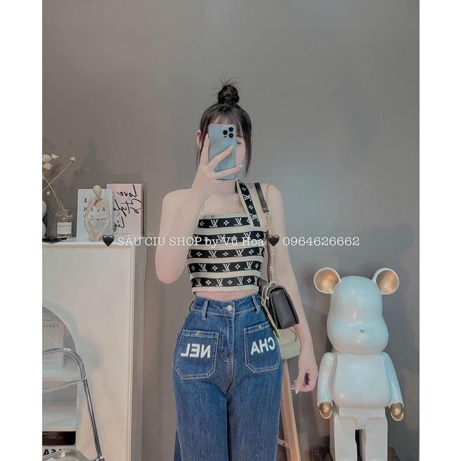 Áo 2s 2 dây chéo lưng croptop chất len mongtoghi QC
