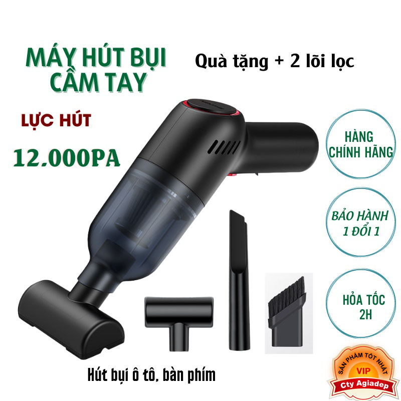 Máy hút bụi mini cầm taycao cấp, máy hút bụi giường nệm - ô tô không dây bản nâng cấp ST-8000 lực hút 12000PA