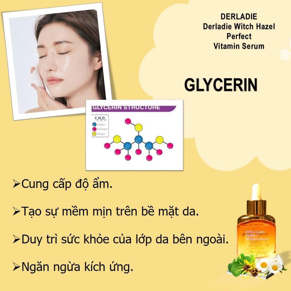 Serum Giảm Mụn Chiết Xuất Cây Phỉ Derladie Witch Hazel Perfect Vitamin Serum 35ml + Tặng 1 mặt nạ sủi bọt Su:m 37 Đen