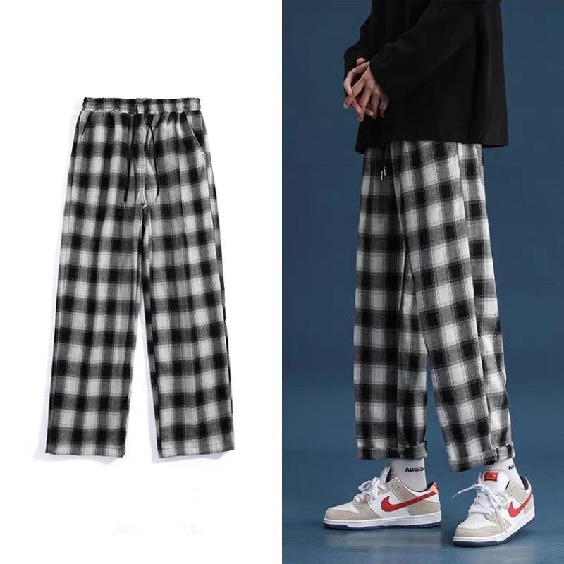 Quần Baggy Nam Nữ Kẻ Caro PLAID Ống Suông Unisex - Kiểu quần ống rộng suông vải Plaid kẻ caro Khanh Store 24