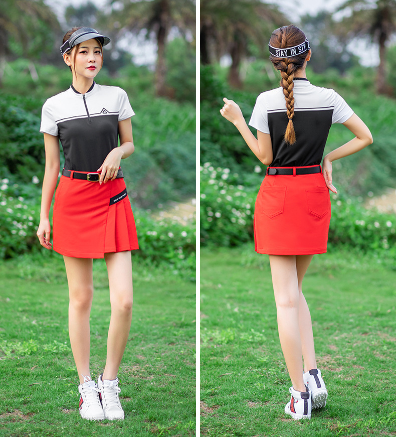 ÁO CỘC TAY THỂ THAO GOLF NỮ - PGM - YF169 - Áo co giãn, đàn hồi, mềm mại, vải nhanh khô, thân thiện với làn da, không phai màu - Thiết kế đẹp, đường nét tinh xảo - Làm nên vẻ đẹp hấp dẫn trên sân golf