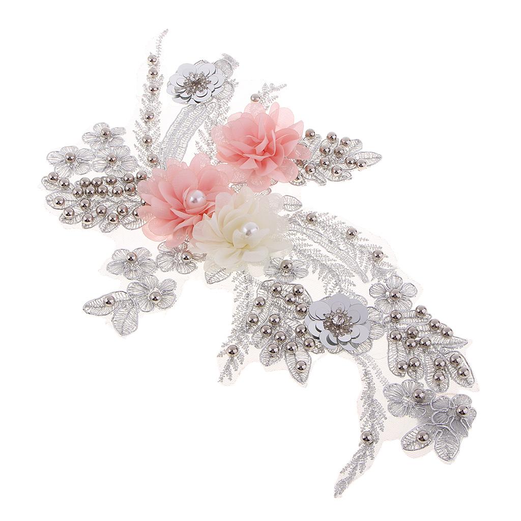 Tinh Tế Móng Tay Đính Hạt Sequines Đầm Ren Miếng Dán Táo May Tiếp Liệu