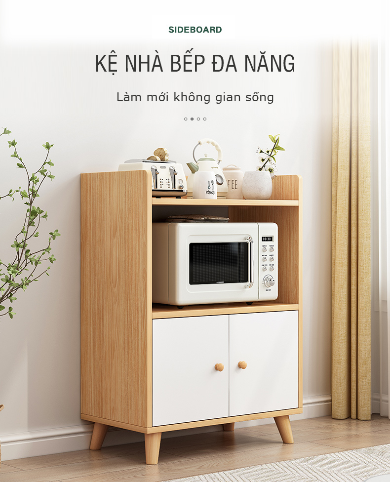 Tủ, kệ lò vi sóng đa năng mẫu mới sang trọng thương hiệu GAPI chất liệu gỗ MDF phủ melamin. GP118B