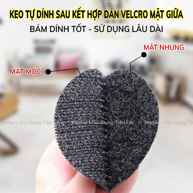 COMBO 5 Miếng Dán Velcro Cố Định Ga Giường Dán Chống Trượt Thảm Sàn Khăn Trải Bàn Lót Ghế