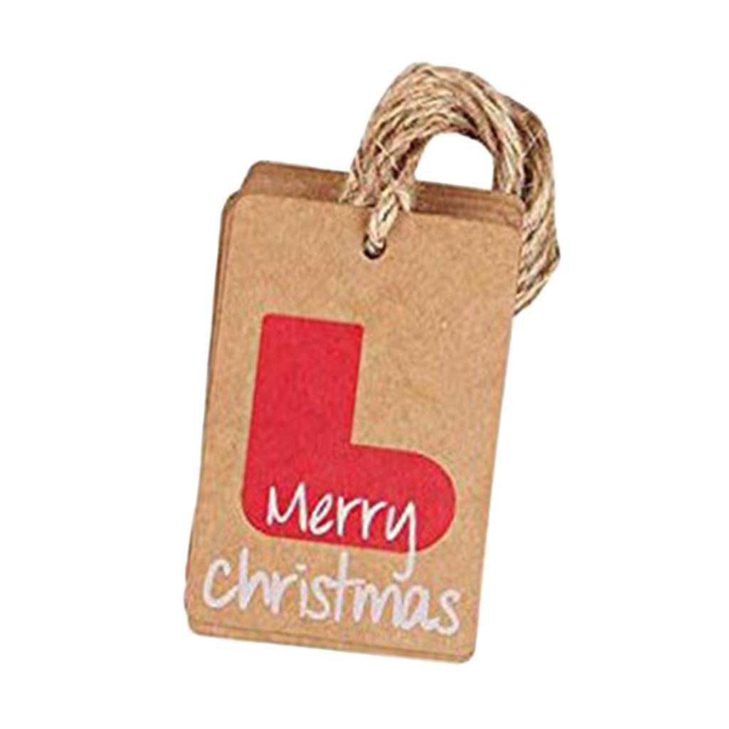 100PCS/Set Kraft Paper Christmas Crafts Gift Tags Price Tag