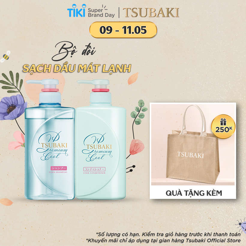 Bộ Đôi TSUBAKI Sạch Dầu Mát Lạnh (490ml/chai)