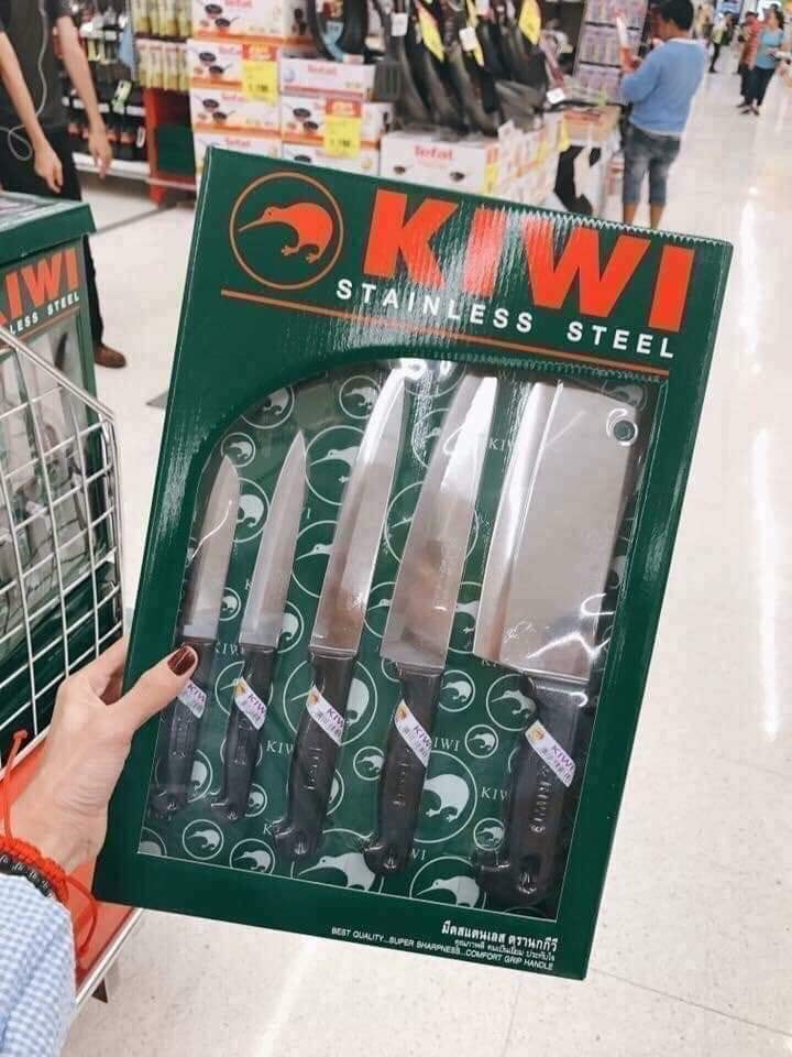 DAO KIWI THÁI LAN BỘ 5 CÂY- DAO THÁI- DAO NHÀ BẾP- HÀNG CHÍNH HÃNG- DAO THÁI DÙNG CHO GIA ĐÌNH