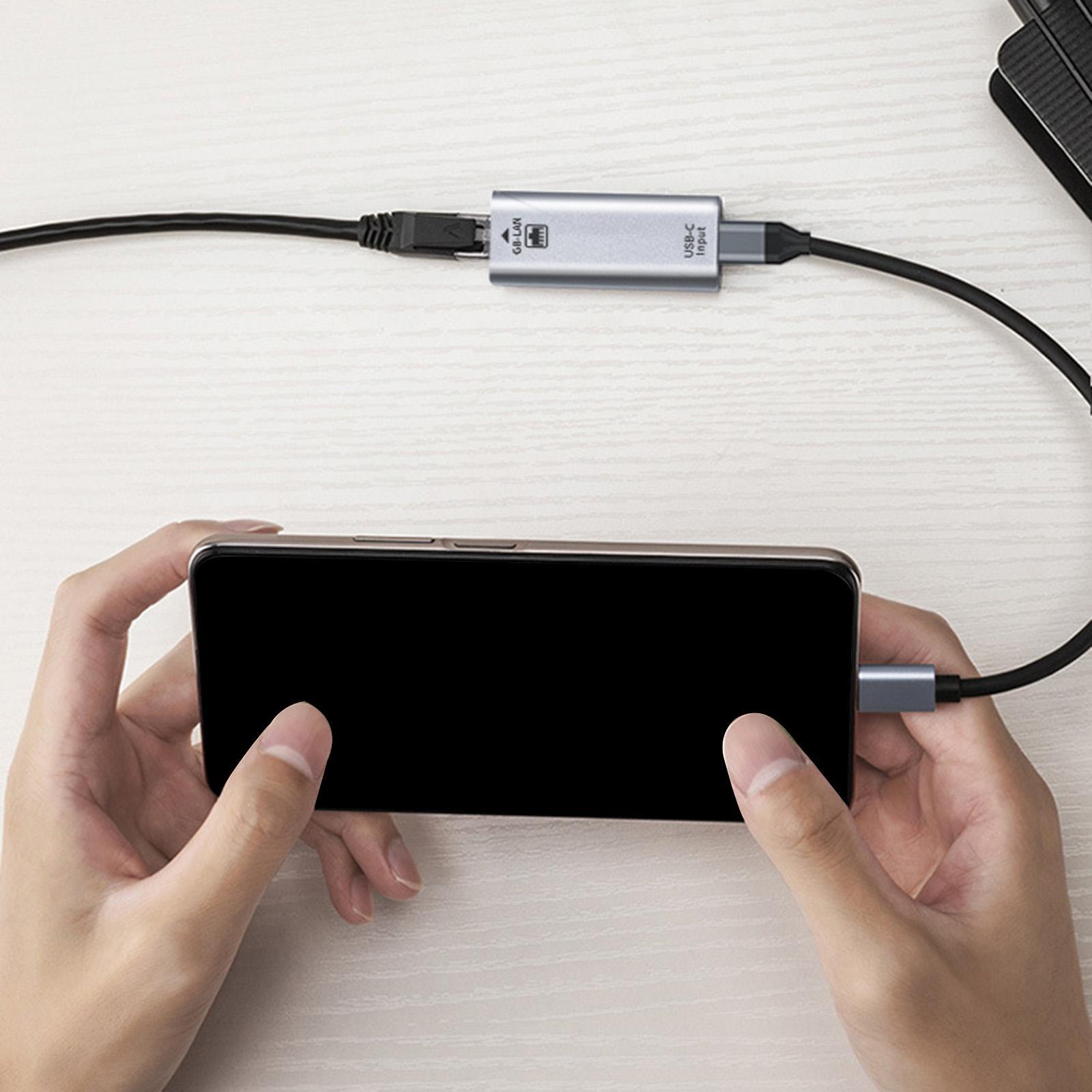 USB Type C to Ethernet Adapter LAN Network Adapter Universal for Laptops PC