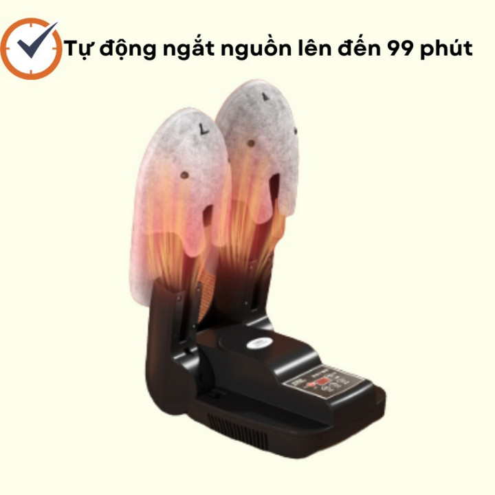 Máy Sấy Giày Đa Năng Khử Mùi Giày Tất, Xếp Gọn, LCD Có Hẹn Giờ - Home and Garden
