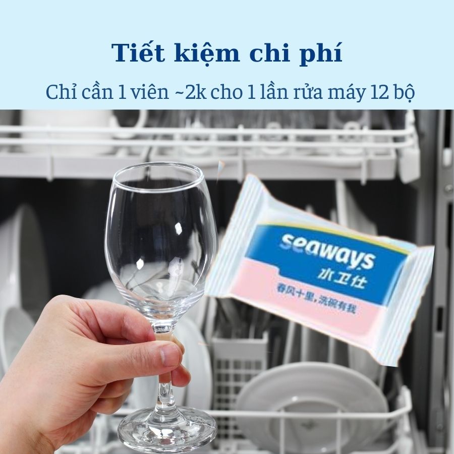 Viên rửa chén bát Seaways 3 trong 1 chuyên dụng cho mọi loại máy rửa chén, /túi