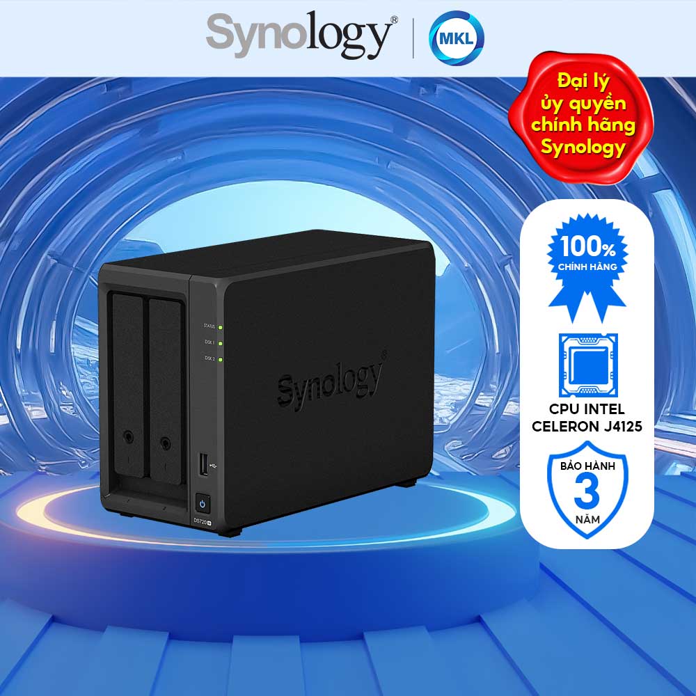 Thiết bị lưu trữ Synology DiskStation DS720+ Hàng Chính Hãng