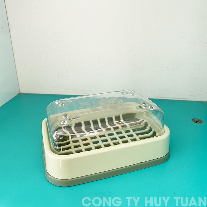 Khay đựng xà phòng tắm 2 lớp Việt Nhật 6773 có nắp đậy (XPN02)