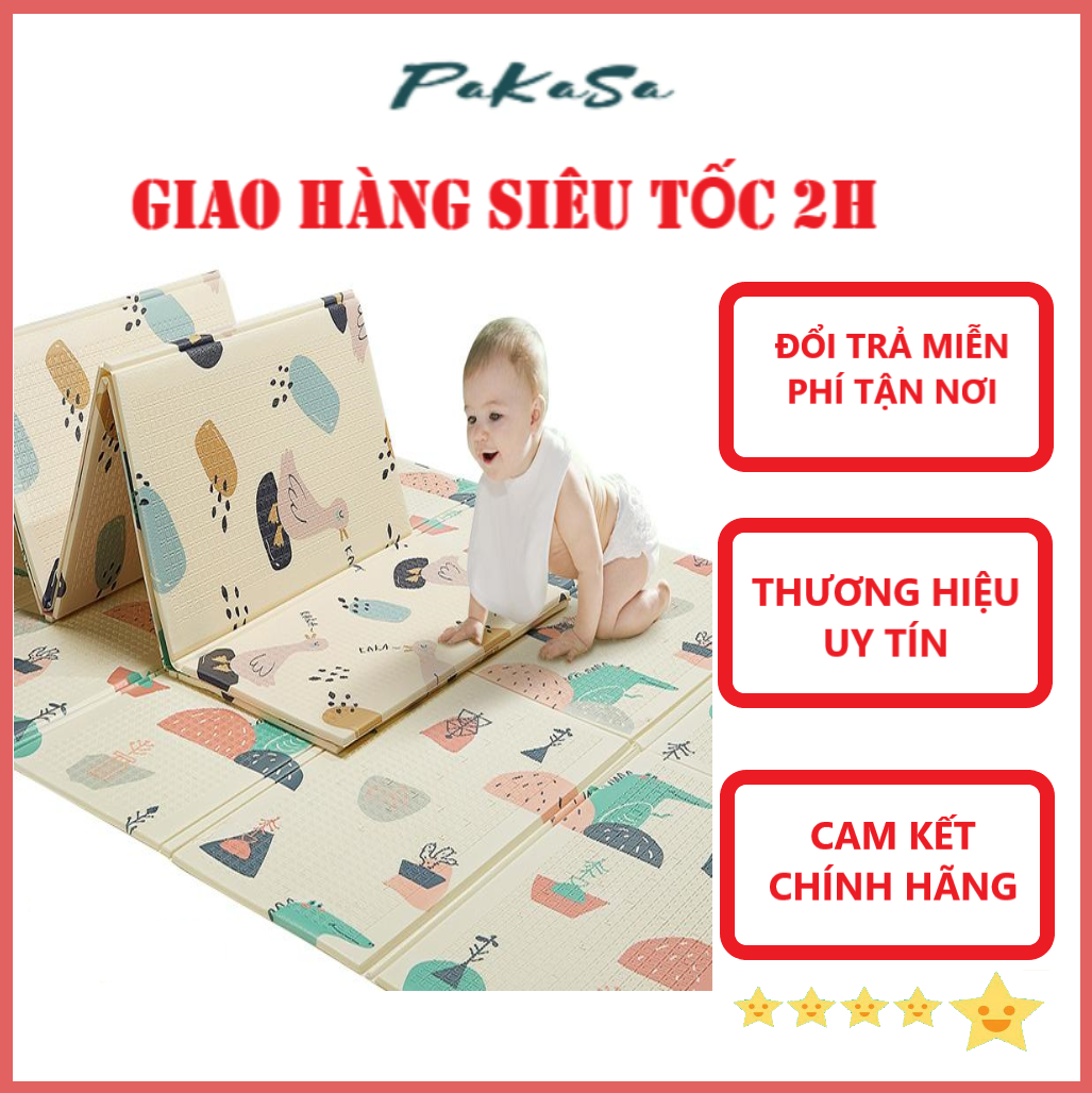 Thảm Trải Sàn Cho Bé Xốp XPE 2 Mặt Phủ Silicone Hàn Quốc Mẫu Đẹp Chống Thấm, Chống Va Đập Trơn Trượt Kích Thước 1m8*2m Loại Dày - Chính Hãng