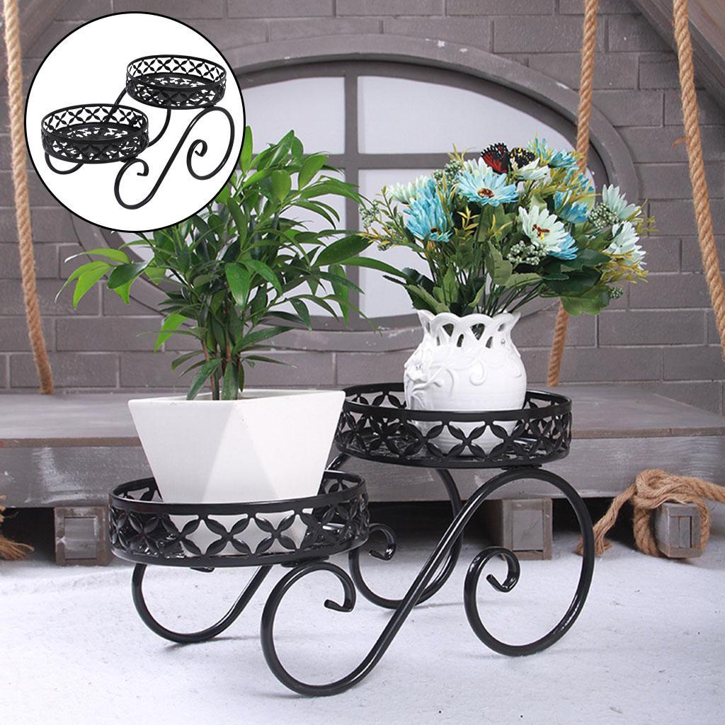 Decorative Iron Plant Stand Durable Flower Pot Stand for Patio Office Garden