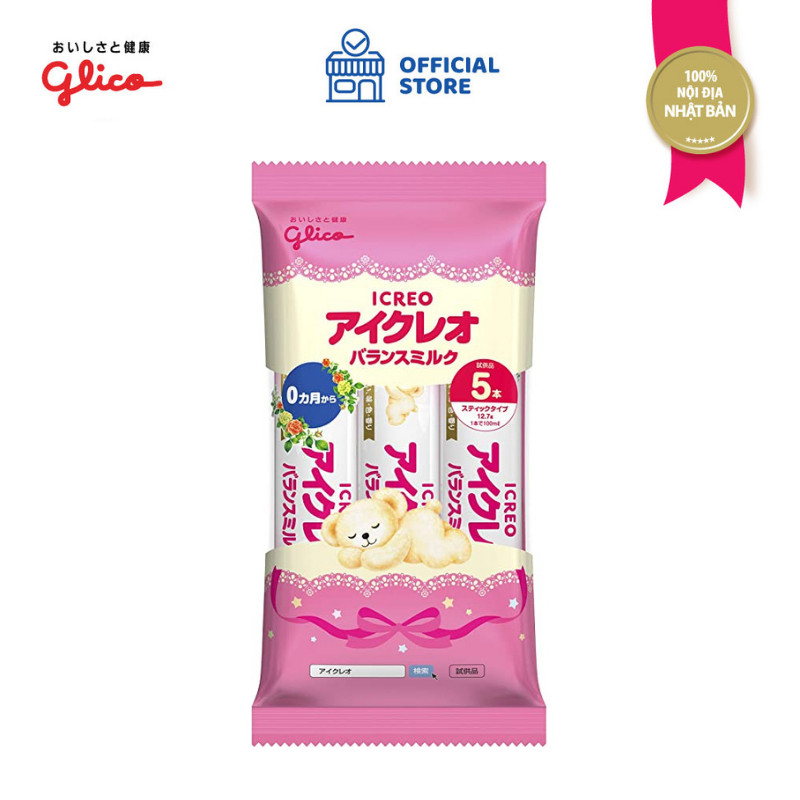 [TRY &amp; BUY] [DATE T1/2024] Sữa Glico Icreo Balance Milk (Icreo Số 0) - Gói 5 thanh Dạng Bột Tiện Dụng (12,7g x 5 Thanh)