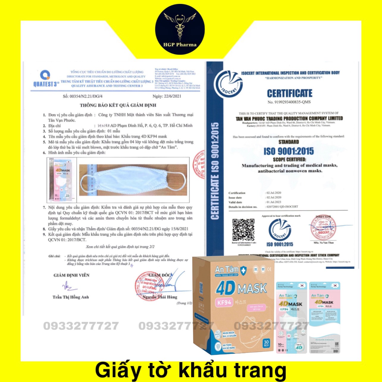 Khẩu trang y tế 6D AN Tâm, kháng khuẩn 4 lớp ,lẻ và sỉ, chống virus Covid-19 và bụi mịn