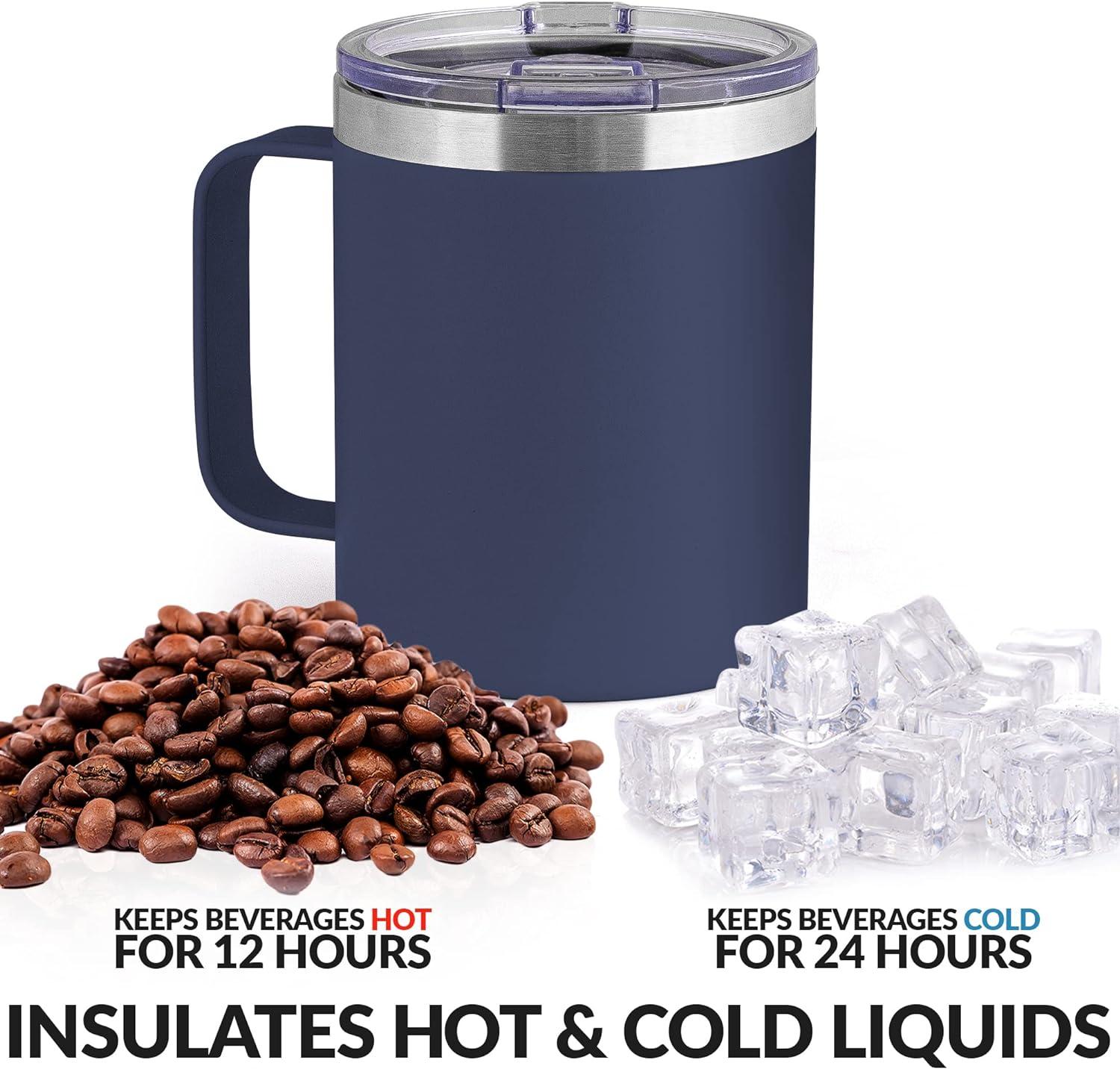 Mug cắm trại bằng thép không gỉ có tay cầm - Lớp đôi chân không bền