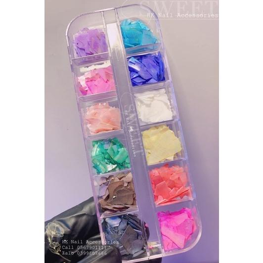 Set 12 xà cừ ẩn, trang trí móng Nail