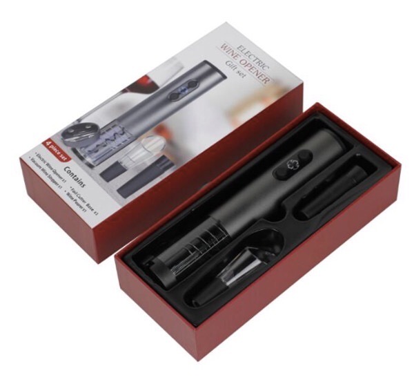 Set quà mở rượu vang bằng điện 4 món (Dụng cụ mở rượu vang sử dụng pin) SUNWAY
