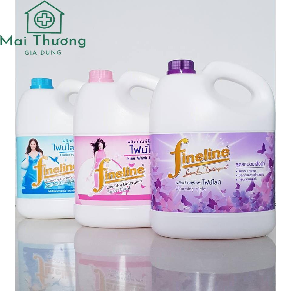 Combo 4 Can Nước Giặt Quần Áo FINELINE Thái Lan Chính Hãng Vừa giặt Vừa Xả Tiết Kiệm Chi Phí
