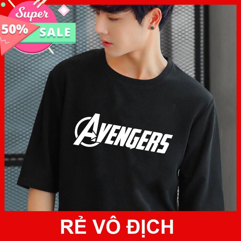 Áo Thun Tay Lỡ Unisex Đen Avengers