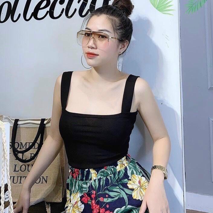 Áo 2 dây các kiểu bản to sợi bún cottong quây croptop gợi cảm siêu tiện lợi