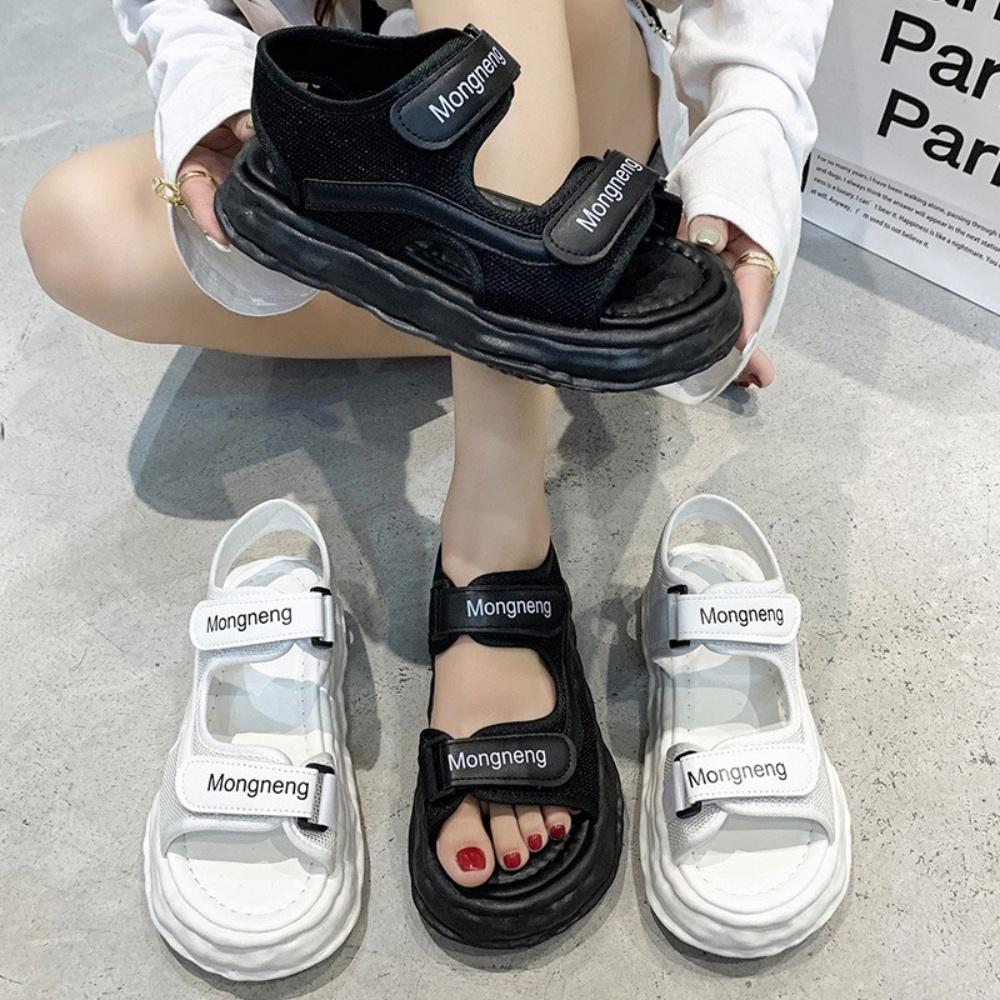 Giày Sandal Nữ MWC 2943 - Sandal Đế Bánh Mì 4p Siêu Hack Dáng 2 Quai Ngang Lót Dán Thời Trang Đi Học Đi Làm