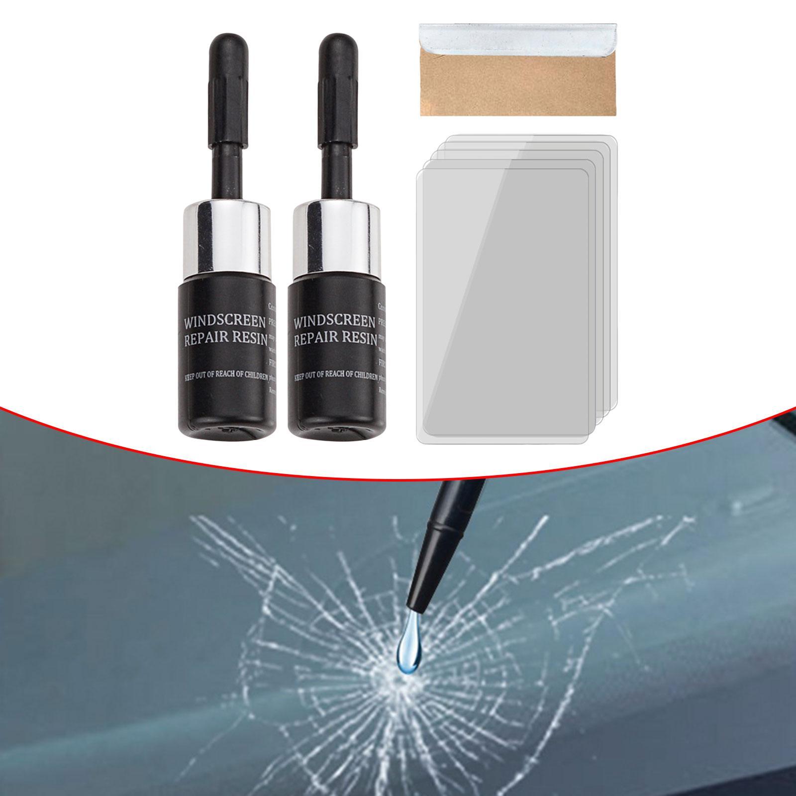 2Pcs Car Windshield Crack Repair Window Glass Set Fixing Chips Cracks Nano Fluid Filler Vehicle Glass DIY Windscreen Tool
