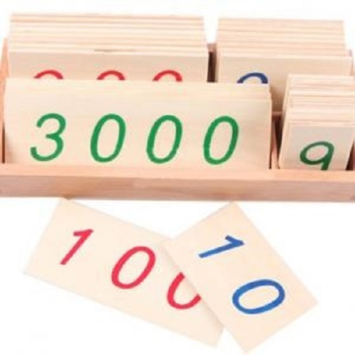 Hộp thẻ số 1-3000 to - Large Wooden Number Cards With Box 1-3000