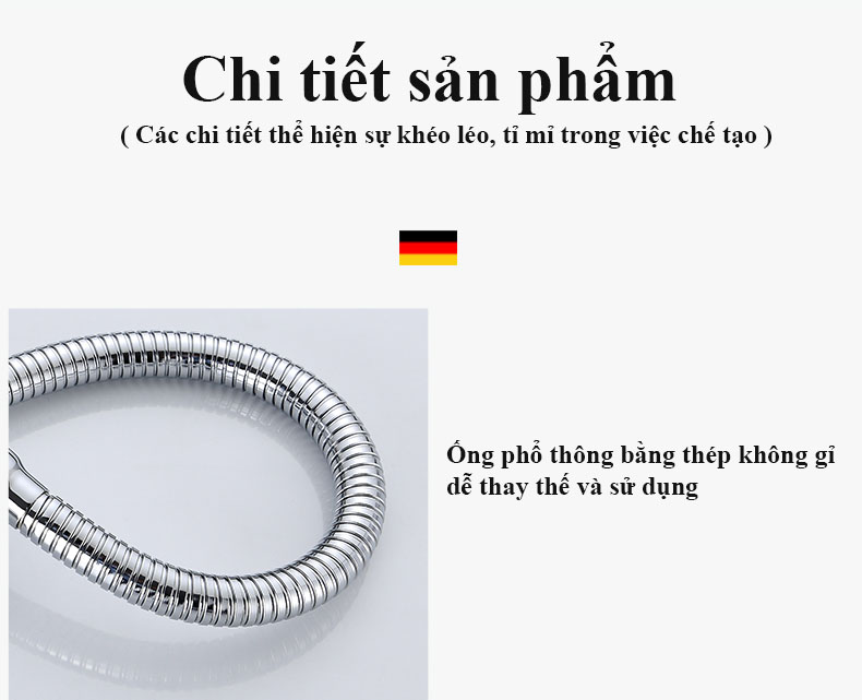 Vòi rửa chén nóng lạnh Schmidt mạ crom lò xo bẻ được mọi vị trí , Vòi rửa bát Inox 304 chất lượng cao – Hàng chính hãng