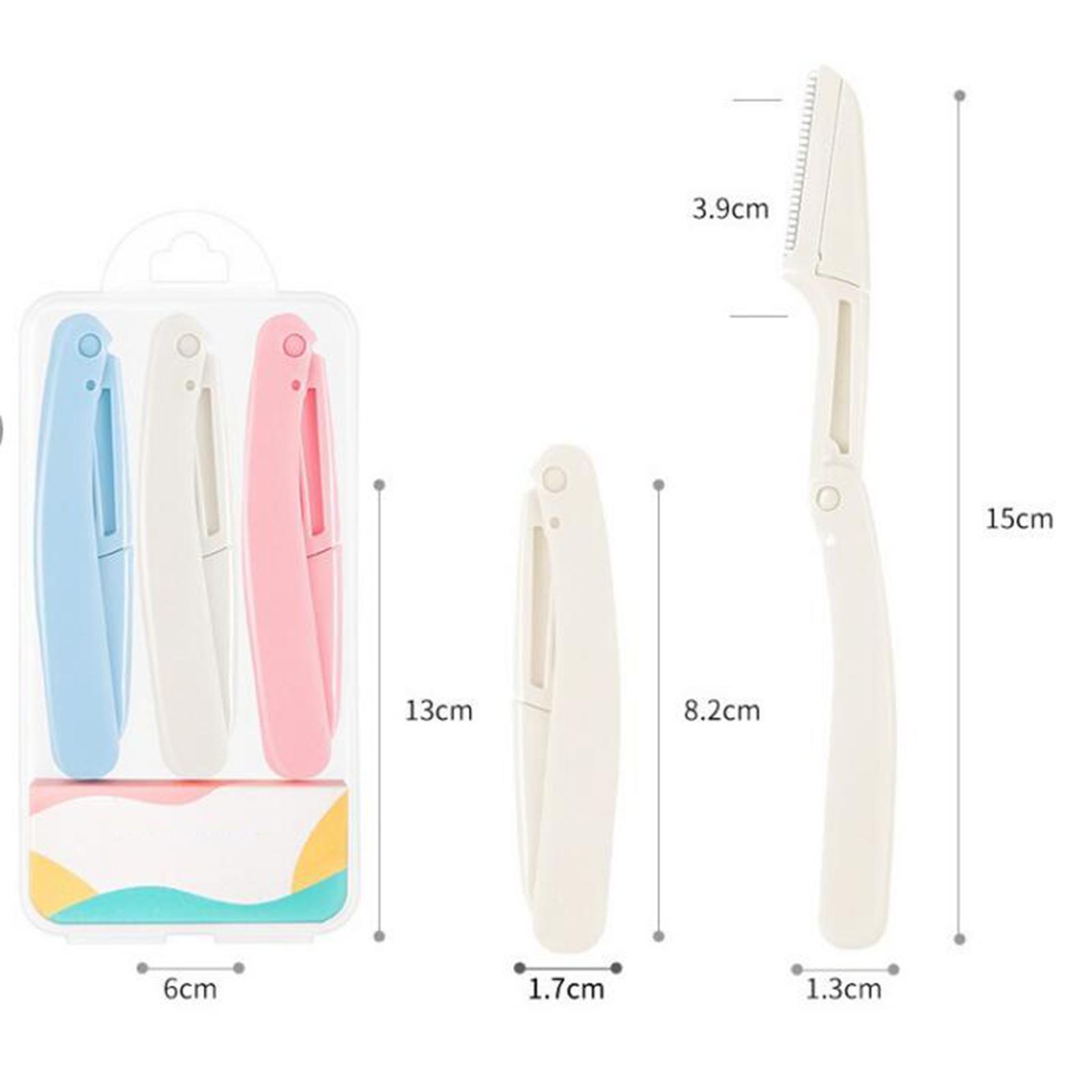 3Pcs Folding Eyebrow Handheld Makeup Tool Reusable Manual Detailing Smoothing Women Men Portable Facial Hair Remover for Legs Salon